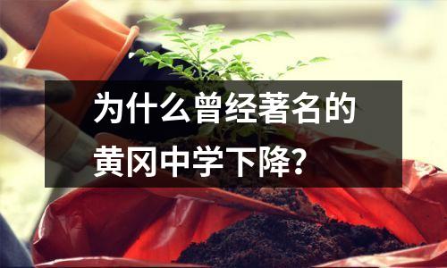 为什么曾经著名的黄冈中学下降?